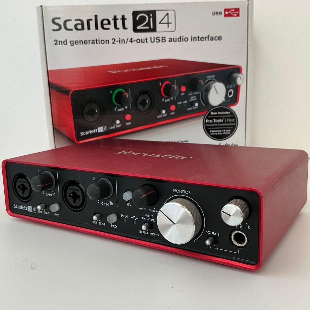 FOCUSRITE Scarlett 2i4 G2 オーディオインターフェイス 高品質なスタジオオーディインターフェイスの「Scarlett 2i4 G2」が