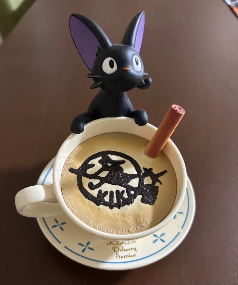 希少　魔女の宅急便 ジジ ティーカップ型小物入れ カプチーノアート