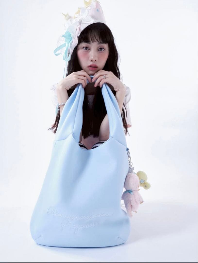 smyeon ソフトタッチ刺繍ショルダーバッグ