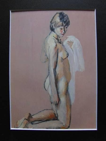 村岡平蔵、【粧】、希少な額装用画集画、新品高級額 額装付、状態良好