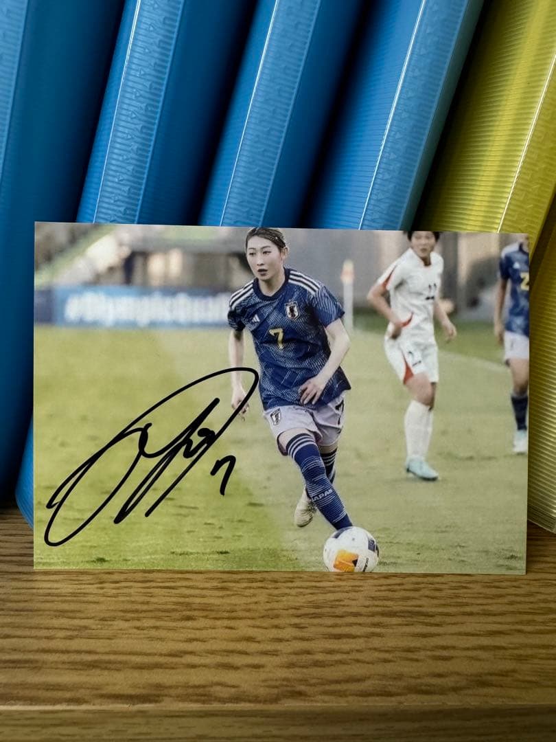 なでしこジャパン 中嶋淑乃 直筆サイン入り写真 ① サッカー日本代表 長谷川唯
