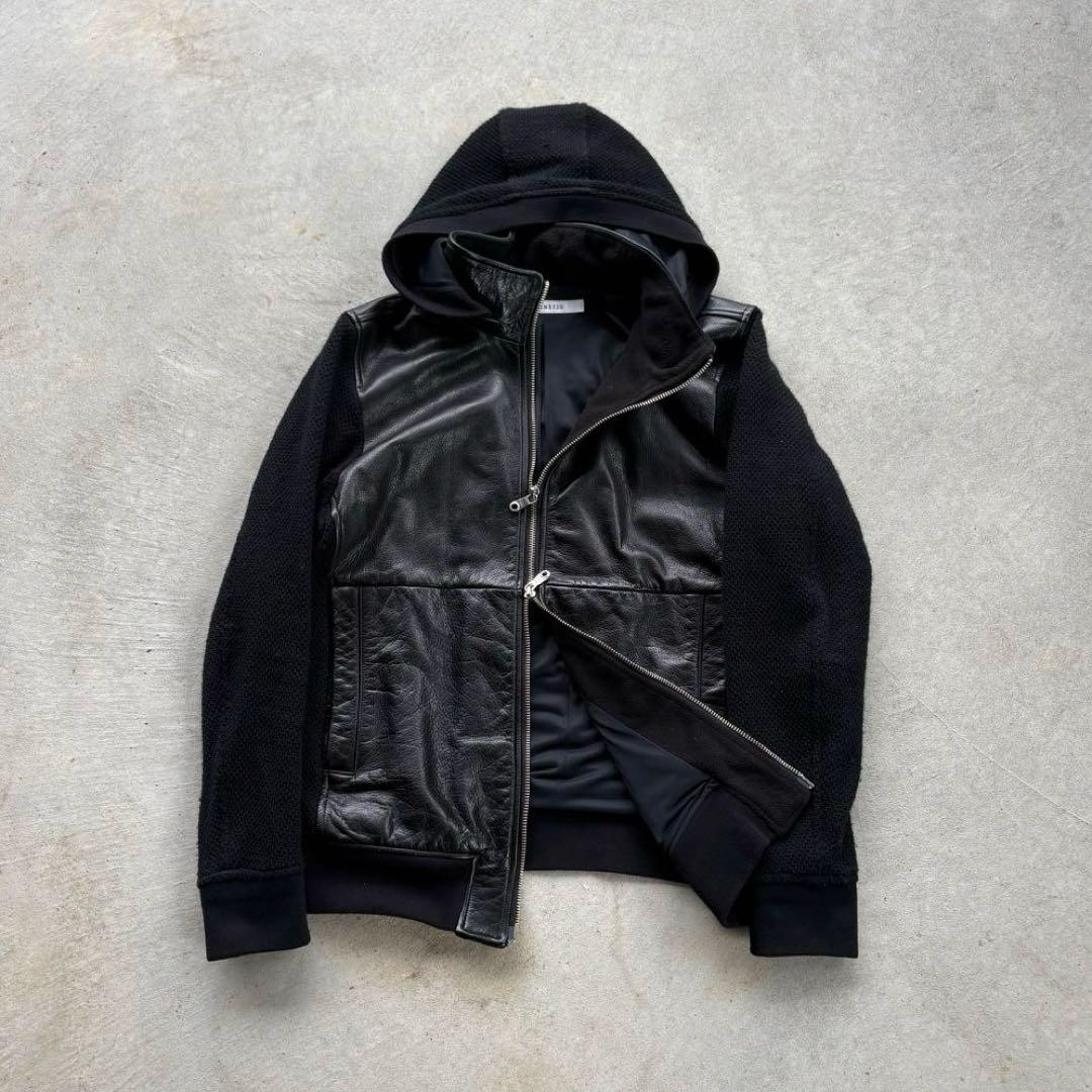 トップス - Archive double zip hoodie leather mode