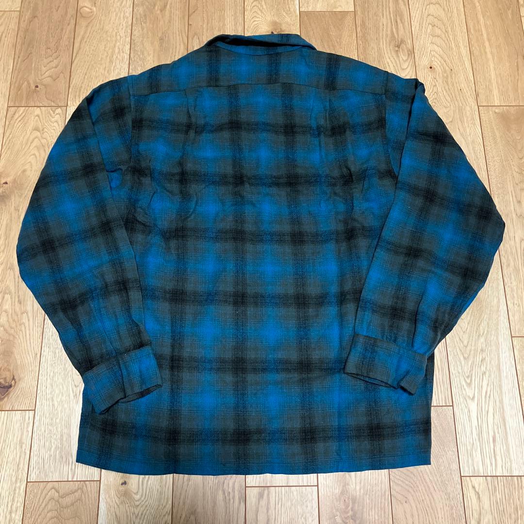 ペンドルトン ボードシャツ 50s ヴィンテージ オンブレチェック 青
