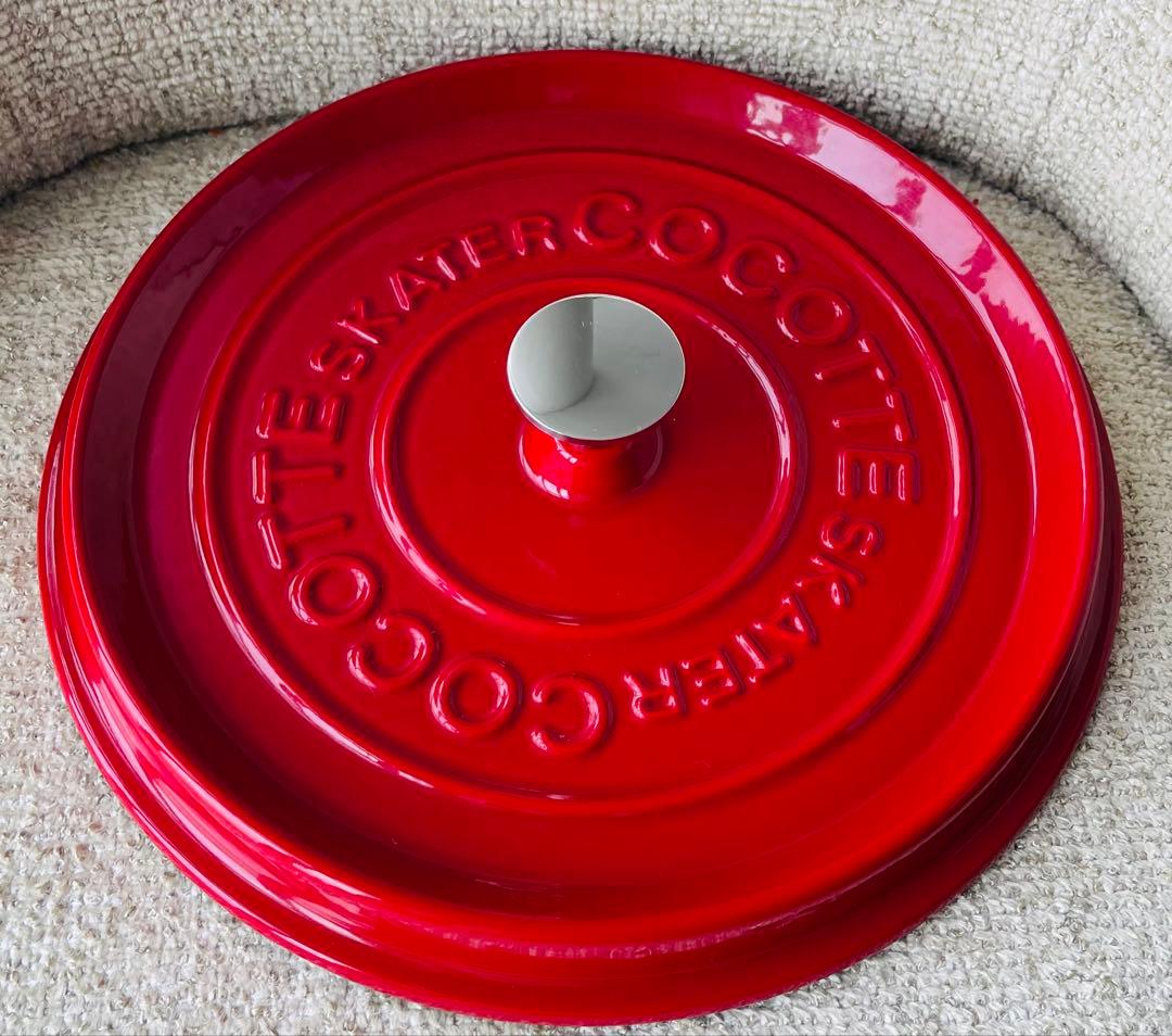 【美品】 未使用Skater 赤 両手鍋　鉄鋳物ホーロー鍋 24cm 楽天市場】ホーロー鍋 鉄鋳物 ホーロー 両手鍋 24cm 深型 蓋付き IH