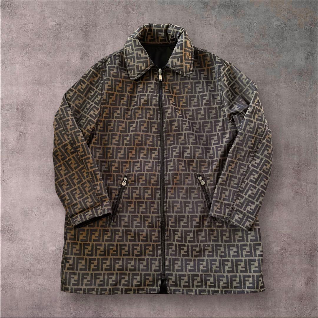 FENDI フェンディ コーチジャケット　ヴィンテージ　ズッカ　リバーシブル　L