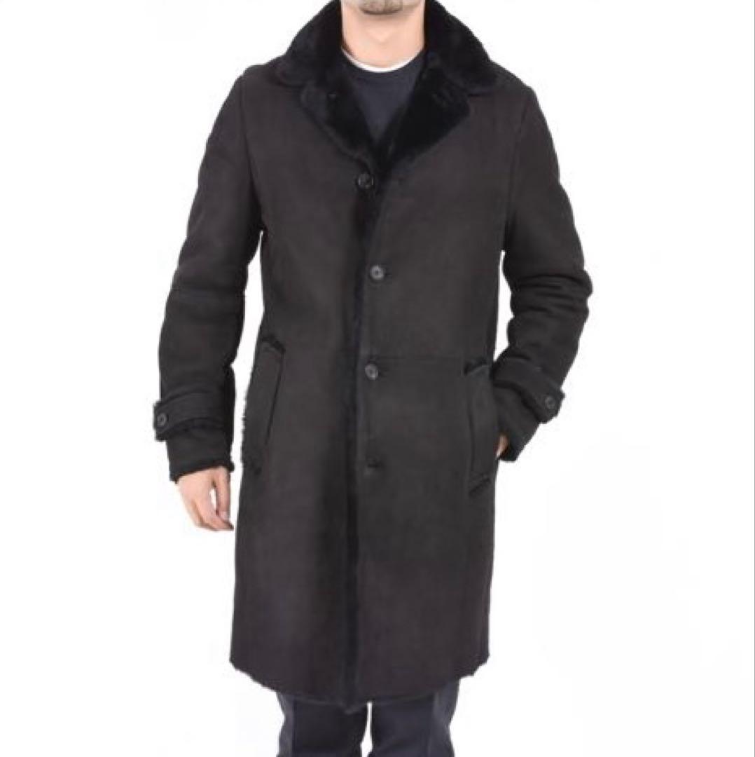 【ウサギ】エンメティ ムートンコート ブラック 定価327,800円