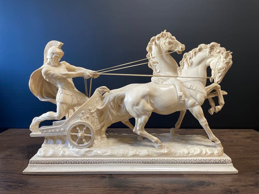 西洋美術 イタリア製A.SANTINI アンテルマ サンティーニ 彫刻 戦馬車像