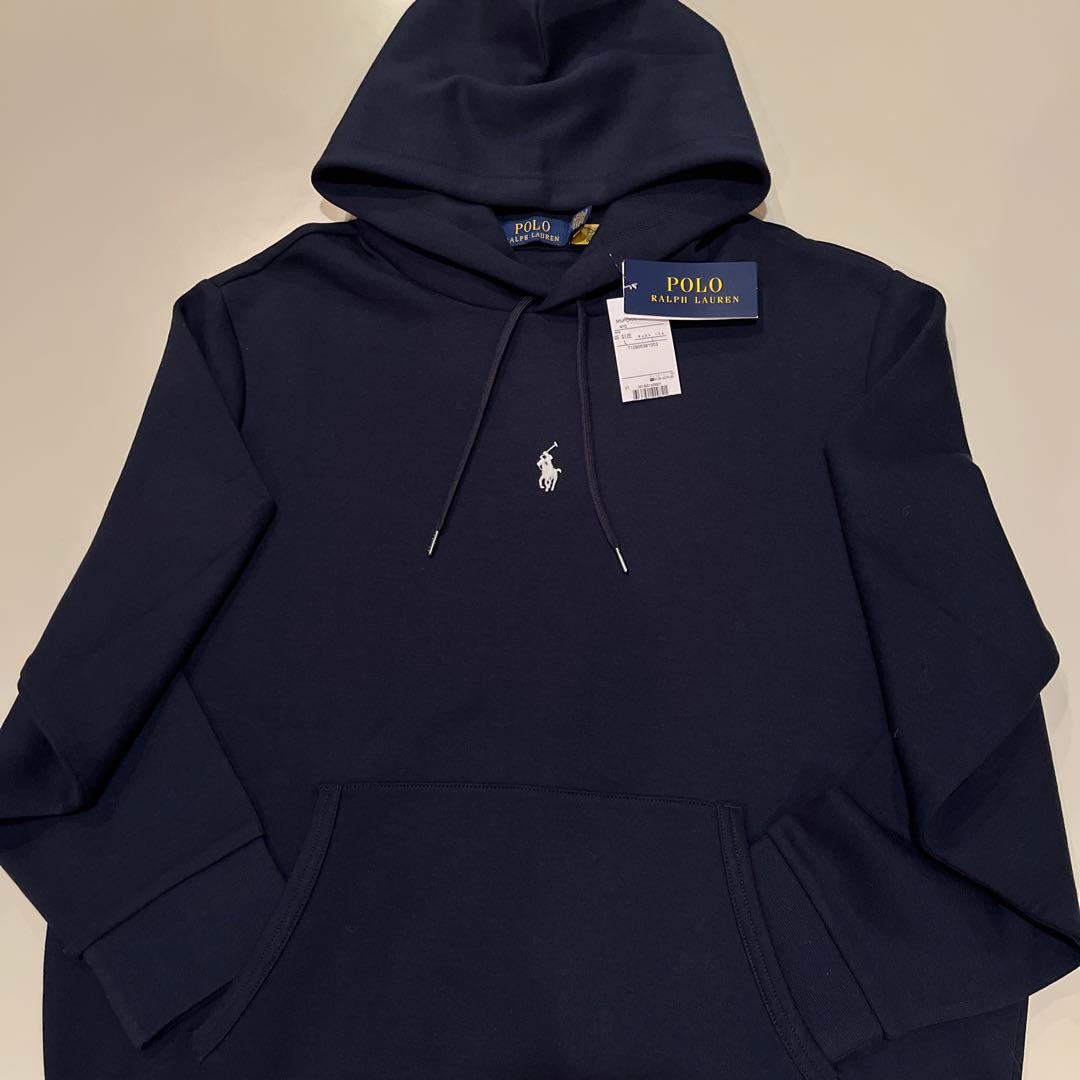 【新品】Polo Ralph Laurenセンターロゴ パーカー （ネイビー ）