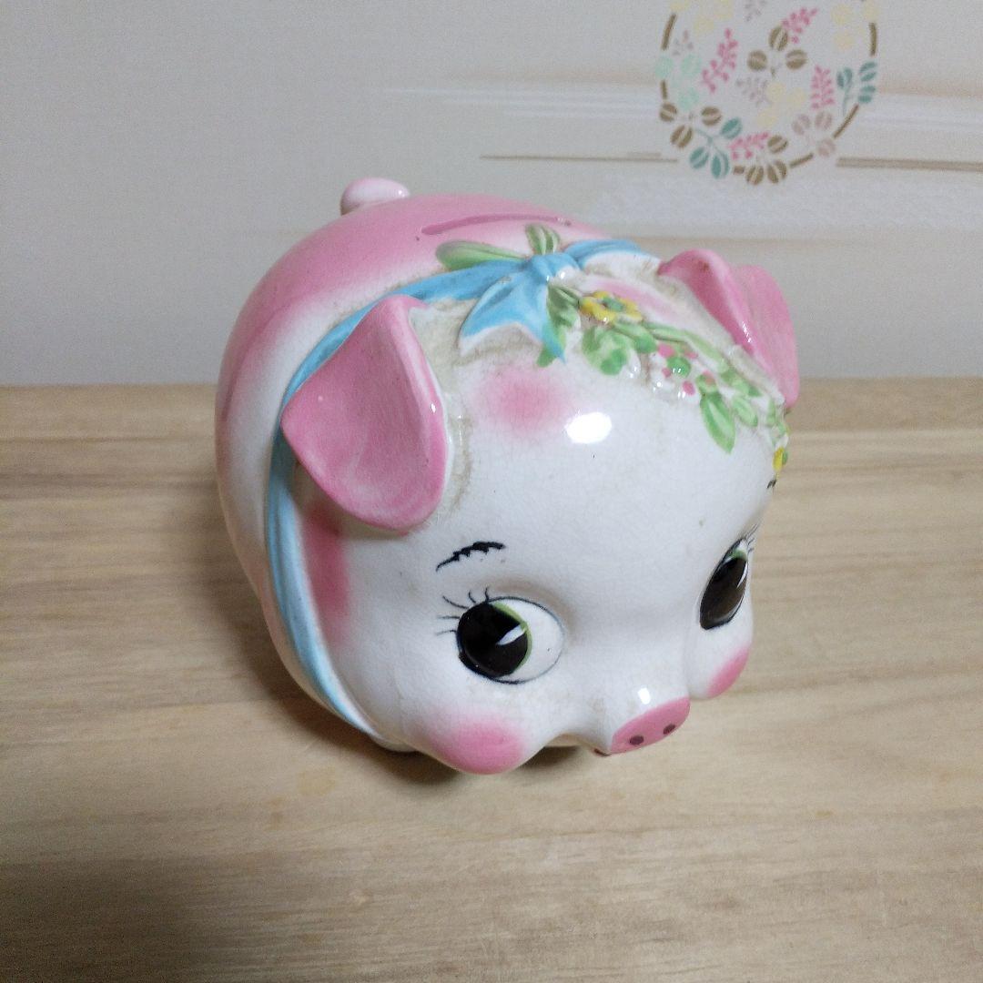 昭和レトロ「ピンクの豚の貯金箱」 - メルカリ