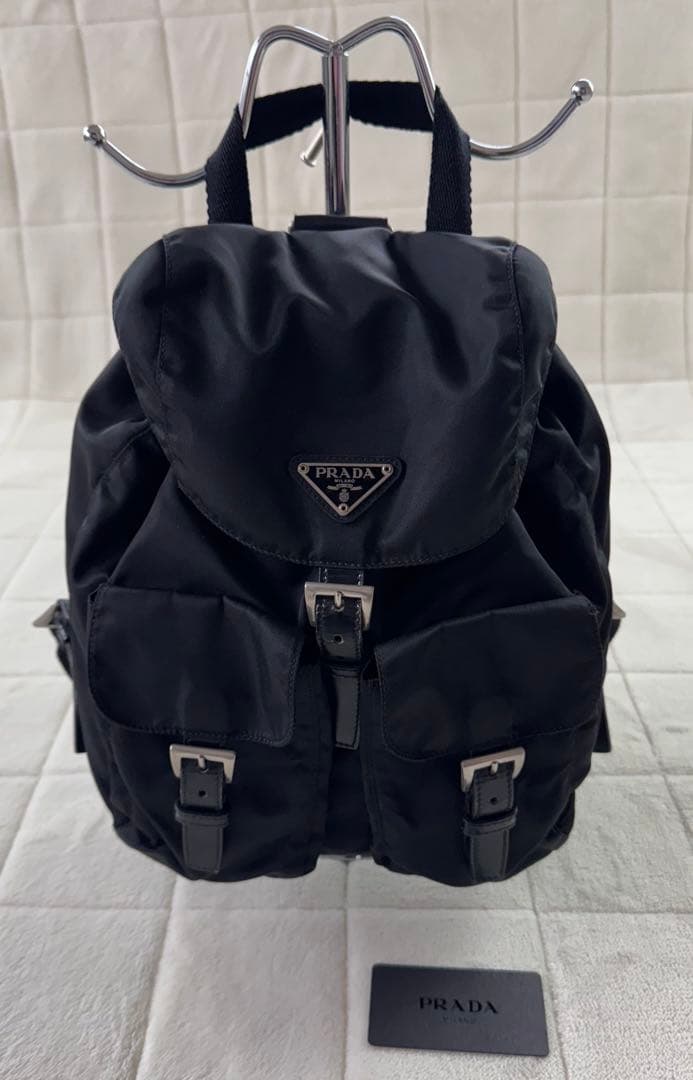 美品✨PRADAプラダ　バックパック　サフィアーノ　ナイロン　リュック　ブラック