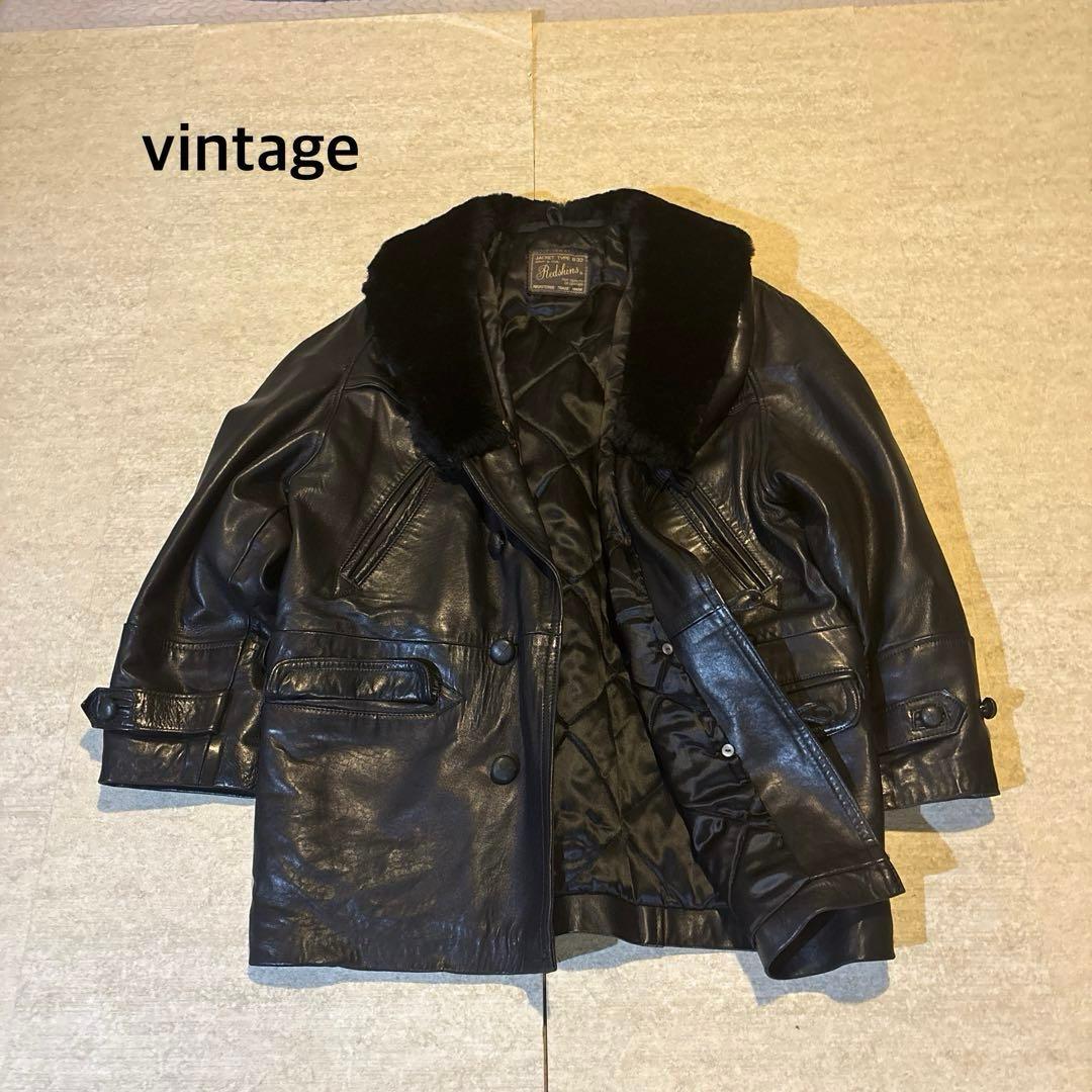 y2k 90s RED SKINS レッドスキンズ 革ジャン レザーコート L