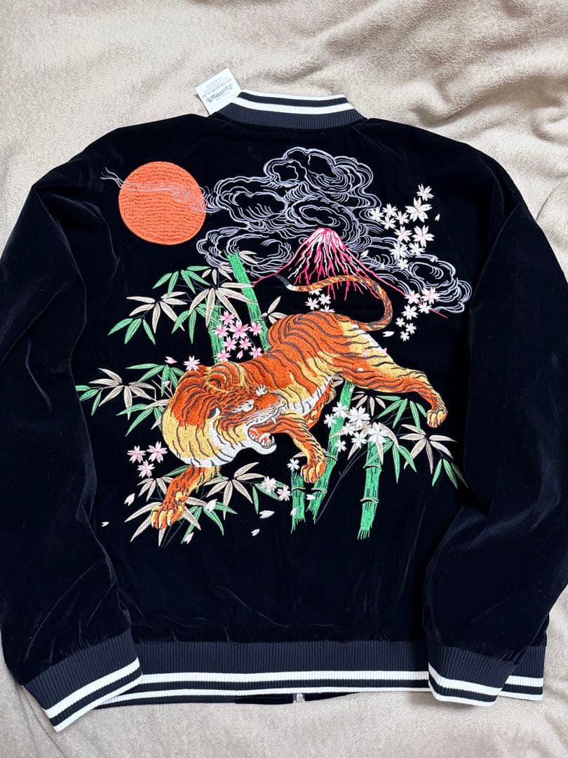 未使用 ONI DENIM 別珍 スカジャン 虎 富士山 虎 限定 美品