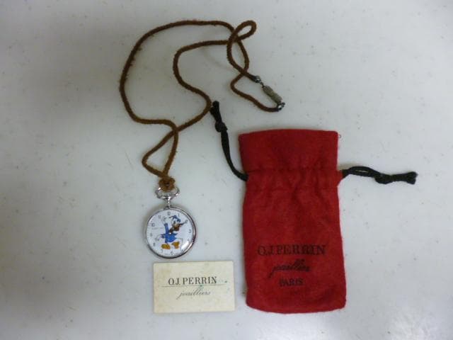 Disney フランス製 ★ O.J.PERRIN 懐中時計 ドナルドダック