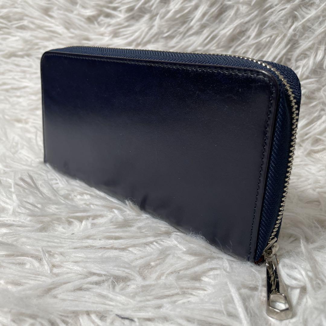 未使用　CYPRIS ラウンドファスナー　長財布　レザー　濃紺　ヌメ革 CYPRIS（キプリス） 財布 メンズ 長財布 レディース ユニセックス