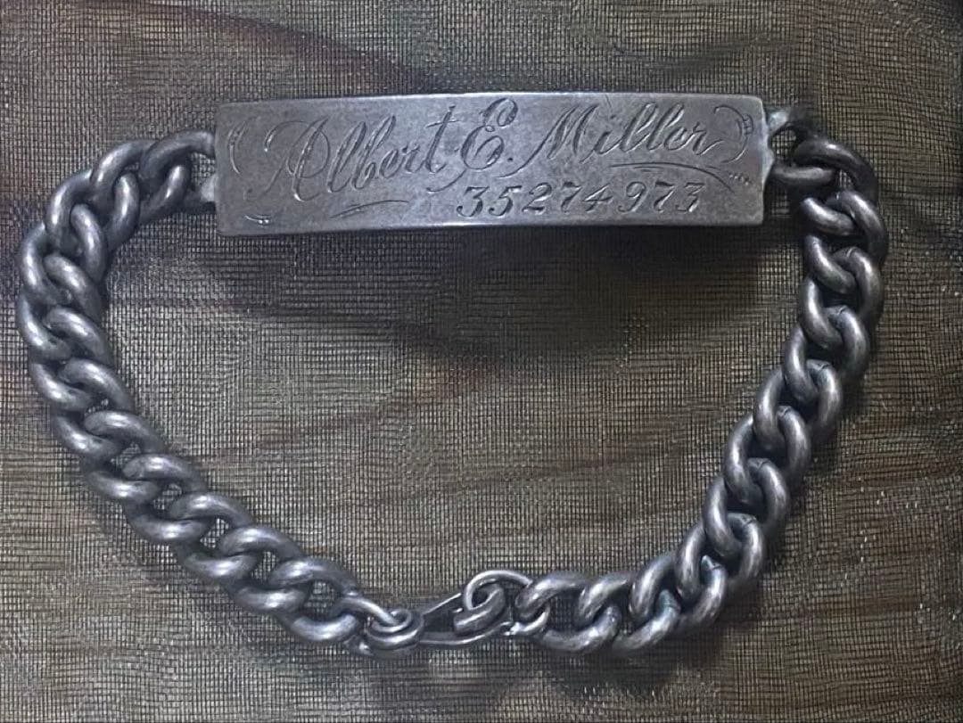 40s WW2 スウィートハートジュエリー IDブレスレット シルバー 925