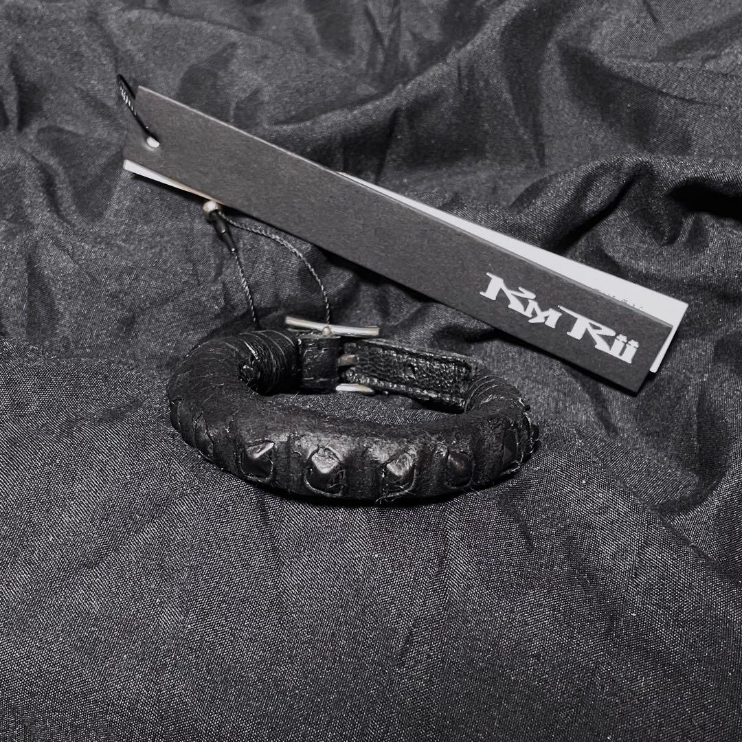 kmrii studs bracelet lgb 黒 スタッズ レザー