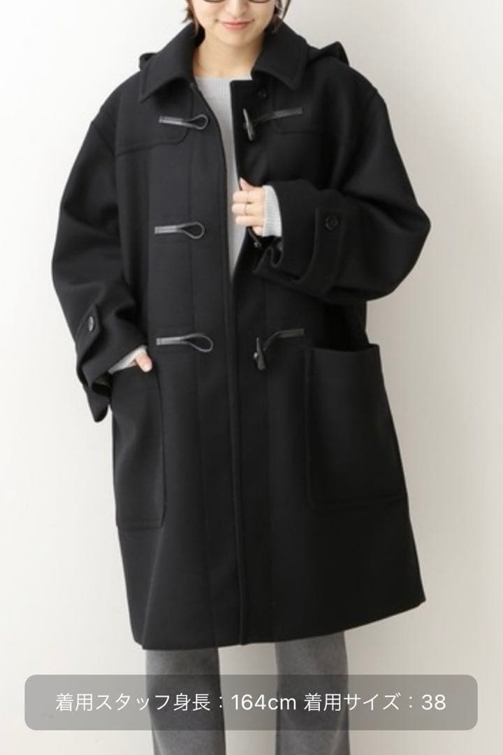 IENA イエナ コクーンショートダッフルコート 38 ブラック 黒