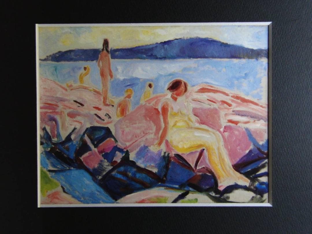 ムンク、『真夏 II』、希少な画集より、新品高級額・額装付