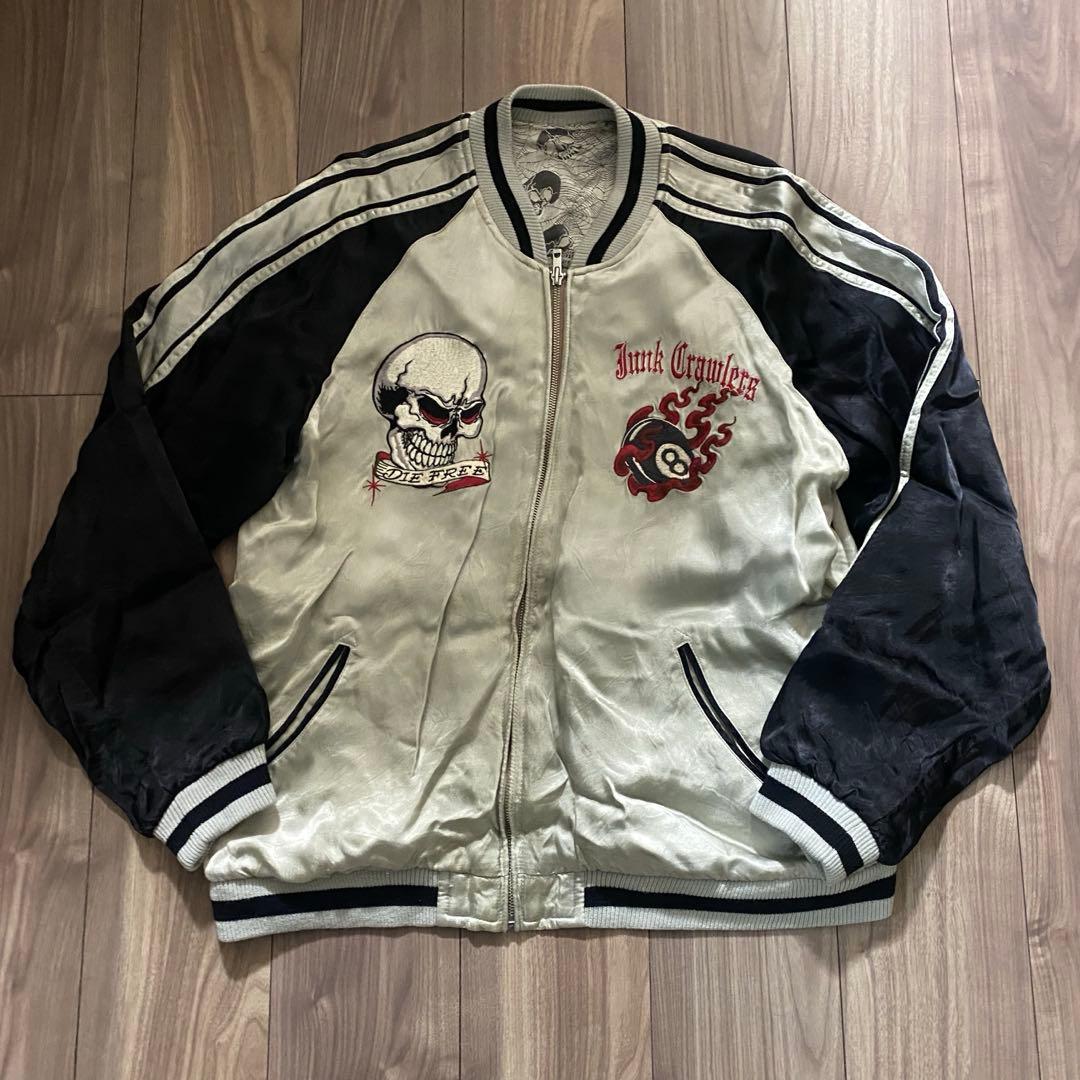 ぽ*か様 バックストリートクローラー スカル刺繍 リバーシブル スカジャン 希少】Back Street Crawler バックストリートクローラー スカジャン