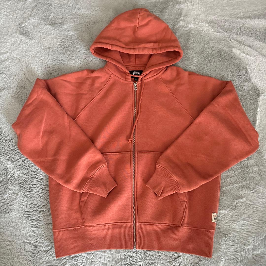 STUSSY フルジップパーカー オレンジ