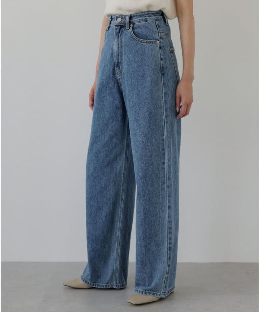 Na.e ナエ　ワイドルーズジーンズ　ディープブルー　M ロング丈　美品