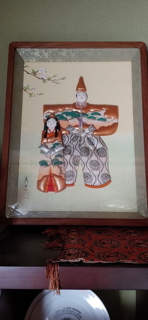 人形 着物折額飾り 秀光作