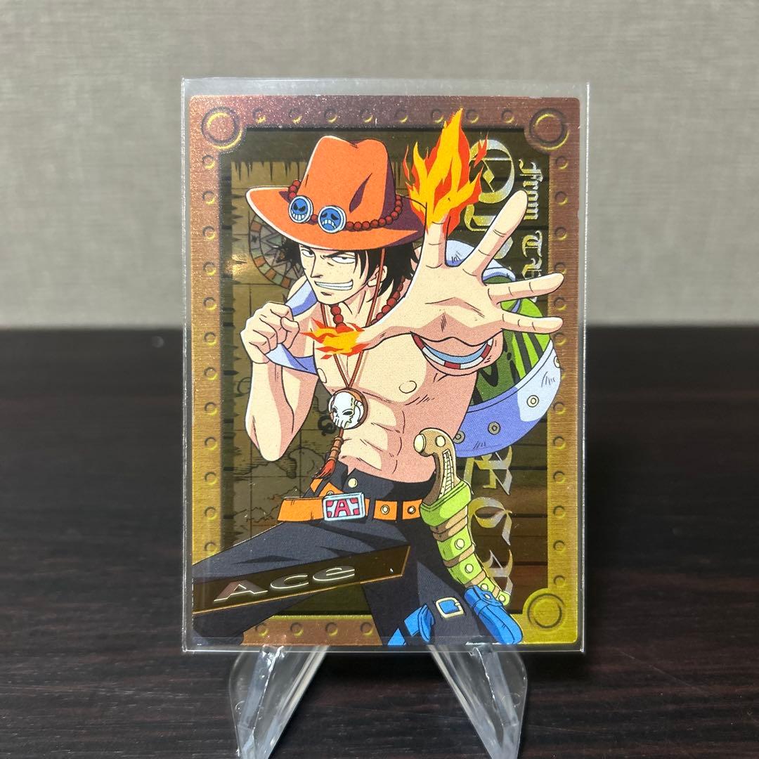ワンピース　アマダ　エッチングカード　エース　当時物　貴重 ONEPIECE アマダ エッチングカード エース N11 初期 レア 当時 - メルカリ