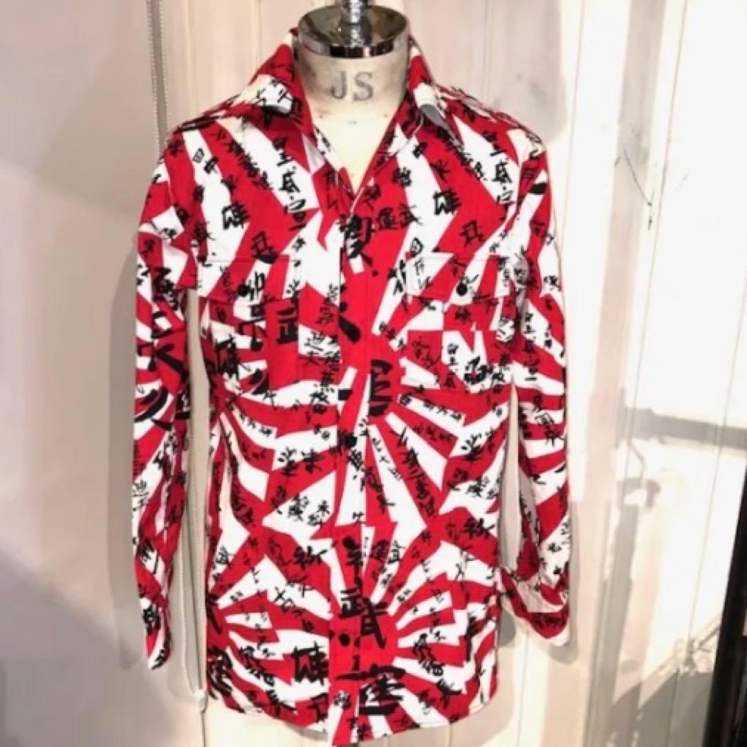 未使用 旭日旗×漢字シャツ NEON ラロッカ ジョンソンズ 風 パンク 神風 未使用 旭日旗×漢字シャツ NEON ラロッカ ジョンソンズ 風 パンク 神風