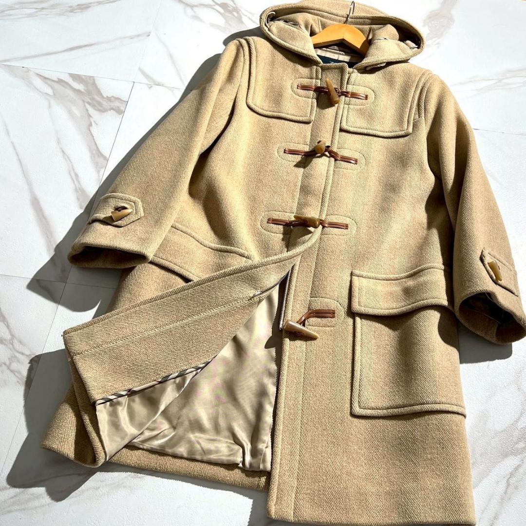 美品 BURBERRY バーバリー ダッフルコート ヘリンボーン 英国製 ウール