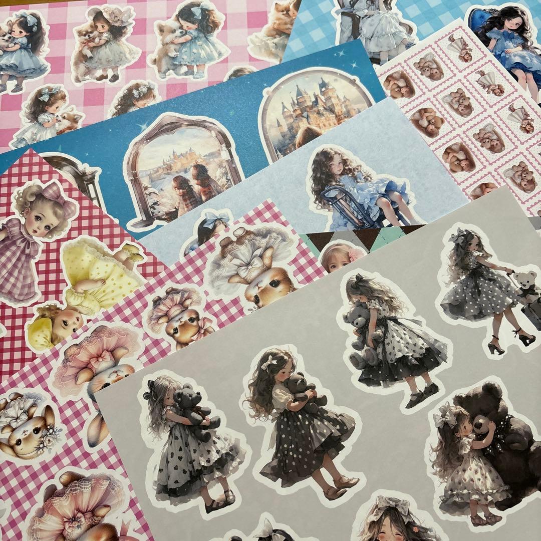 コラージュシート 女の子 デザインペーパー コラージュ 20枚 - メルカリ