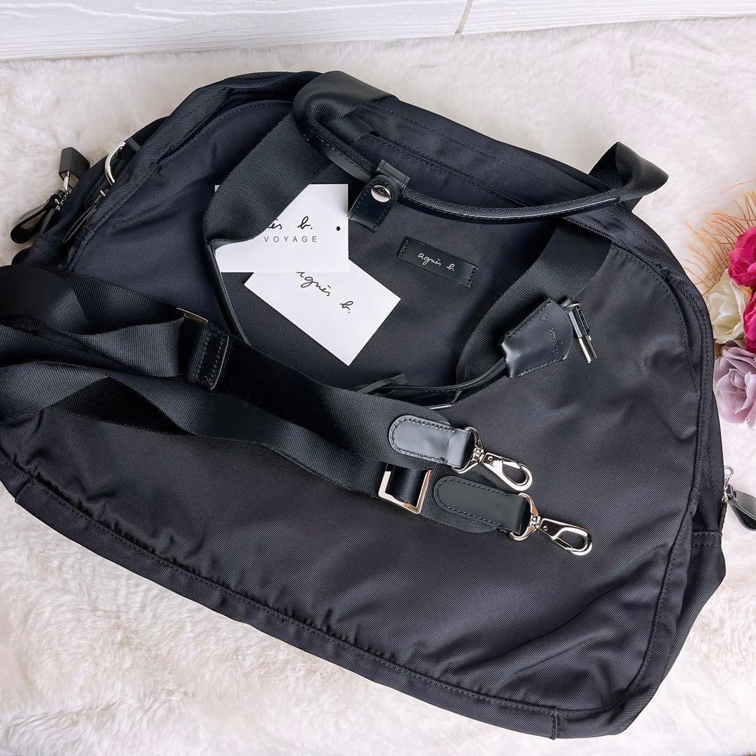 未使用級☆agnes b.アニエスベー大容量 2wayトートバッグ ナイロン 黒