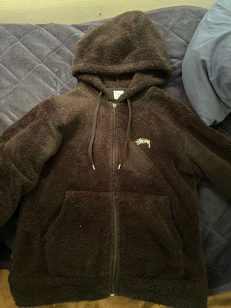 Stussy フリースパーカー M ブラック