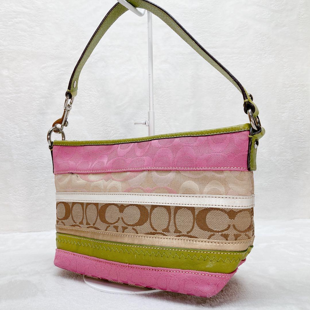 ✨美品✨COACH コーチ ハンドバッグ シグネチャー パッチワーク フラワー