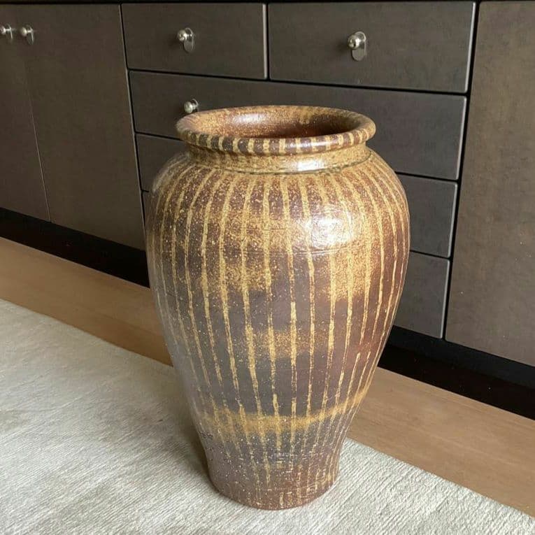 大壺　傘立て 小鹿田焼 刷毛 庭　陶器 インテリア H55cm