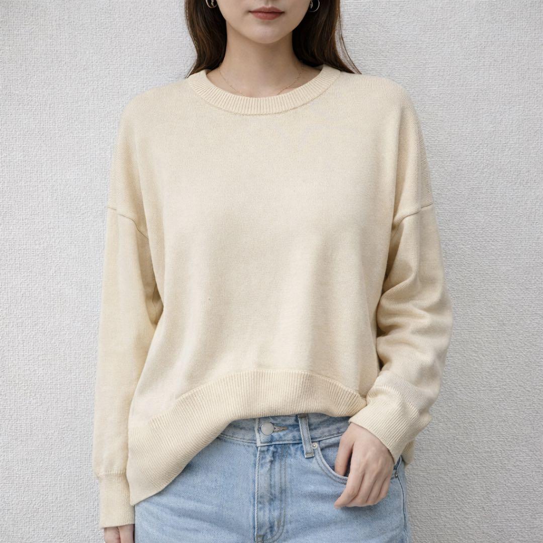 エブリデイアイライク ドゥーズィエムクラス ベーシックニット　白