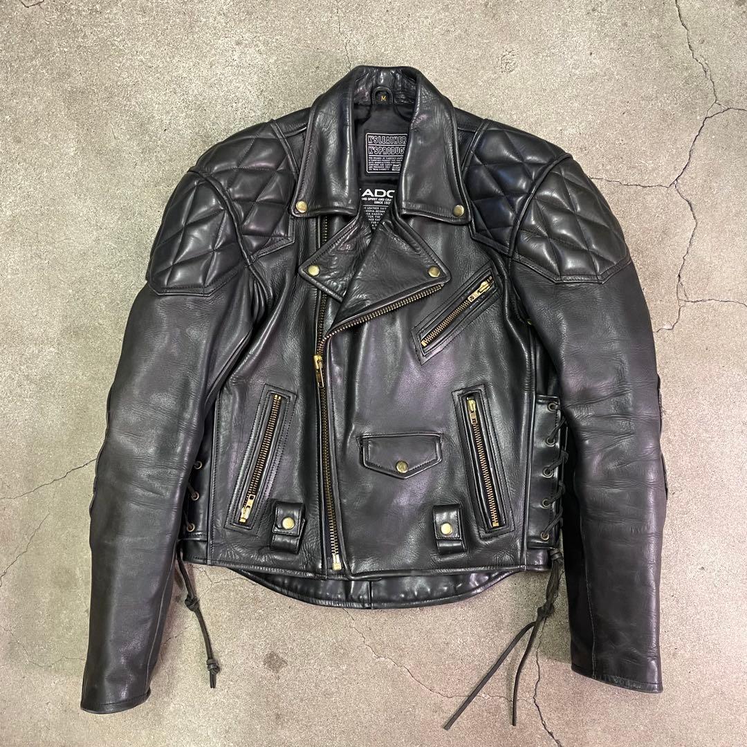 KADOYA カドヤ EVO パデッド ダブルライダースジャケット ブラック M