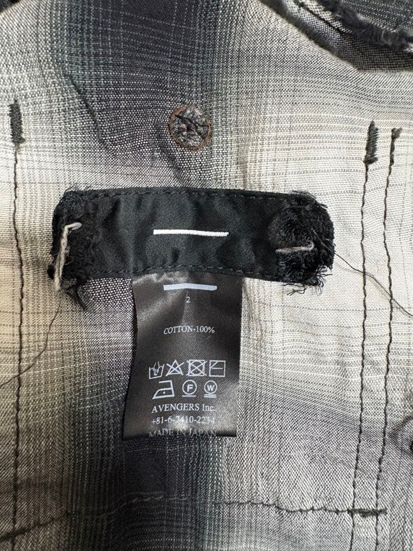 アートブック minus ネルシャツ ダメージ加工 BORO ファッション