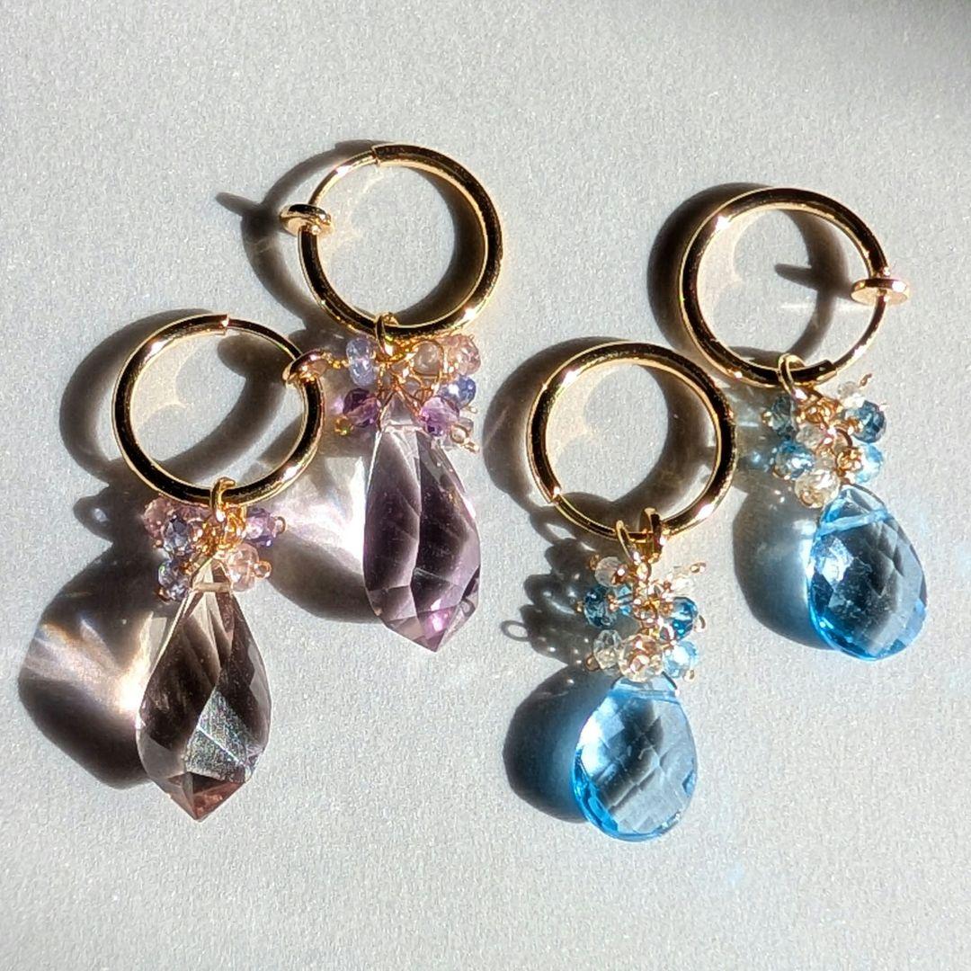 高品質✧︎スイスブルートパーズ ピアス ティアドロップ スイスブルートパーズ ピアス : ルコリエYahoo!店