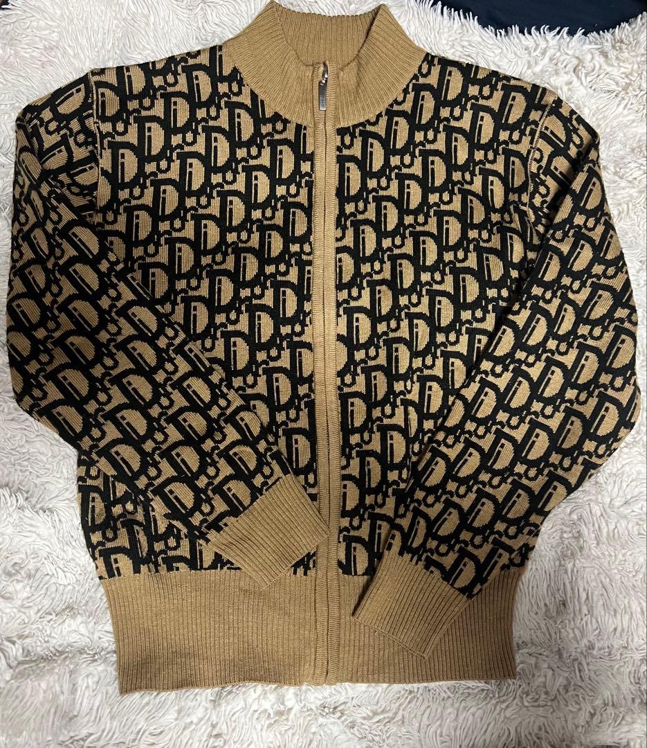 CHRISTIAN DIOR オブリック モノグラム ジップアップ セーター