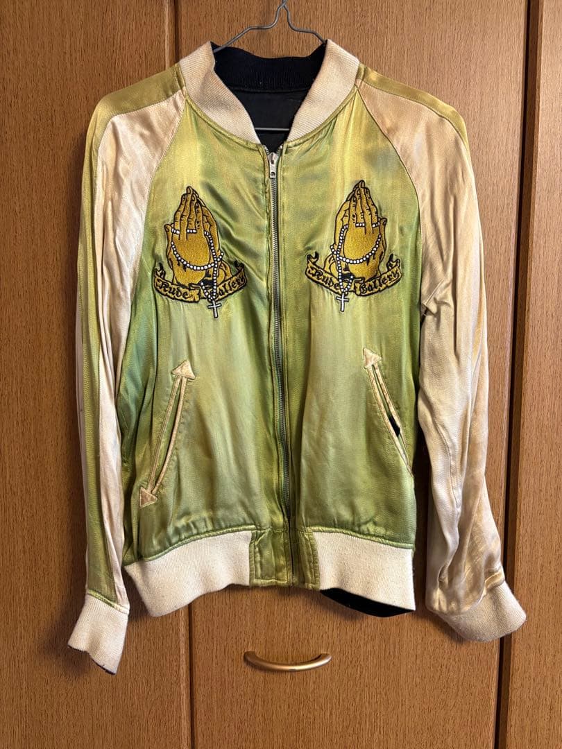 わ*お様 y2k RUDE GALLERYマリア刺繍リバーシブルスカジャン　チバ