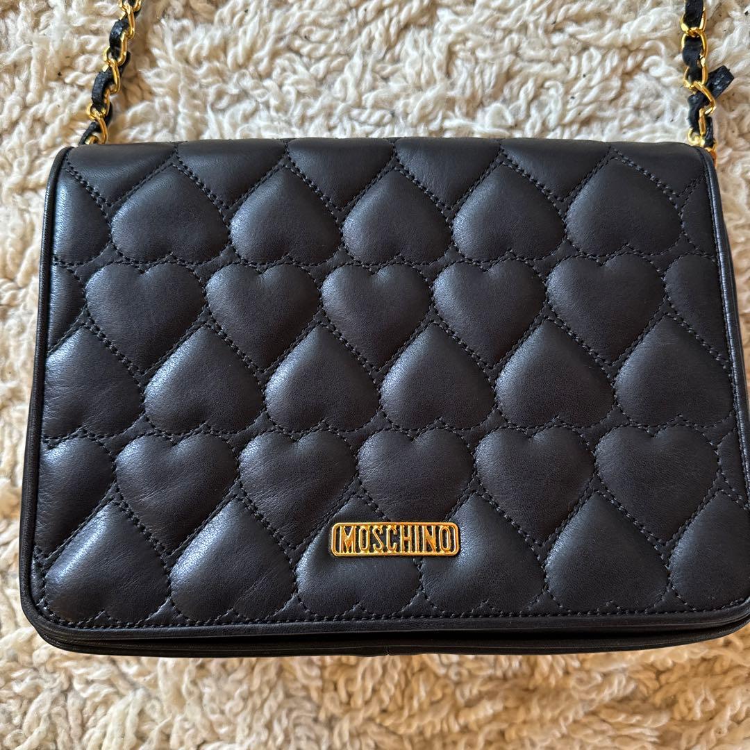 MOSCHINO モスキーノ レザーショルダーバッグ ヴィンテージ ハート