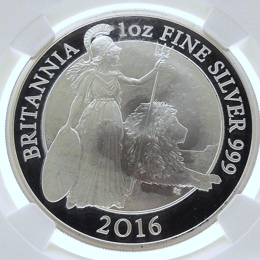 2016 ブリタニア ウナ ライオン 銀貨 ★初期500枚 NGC PF70UC