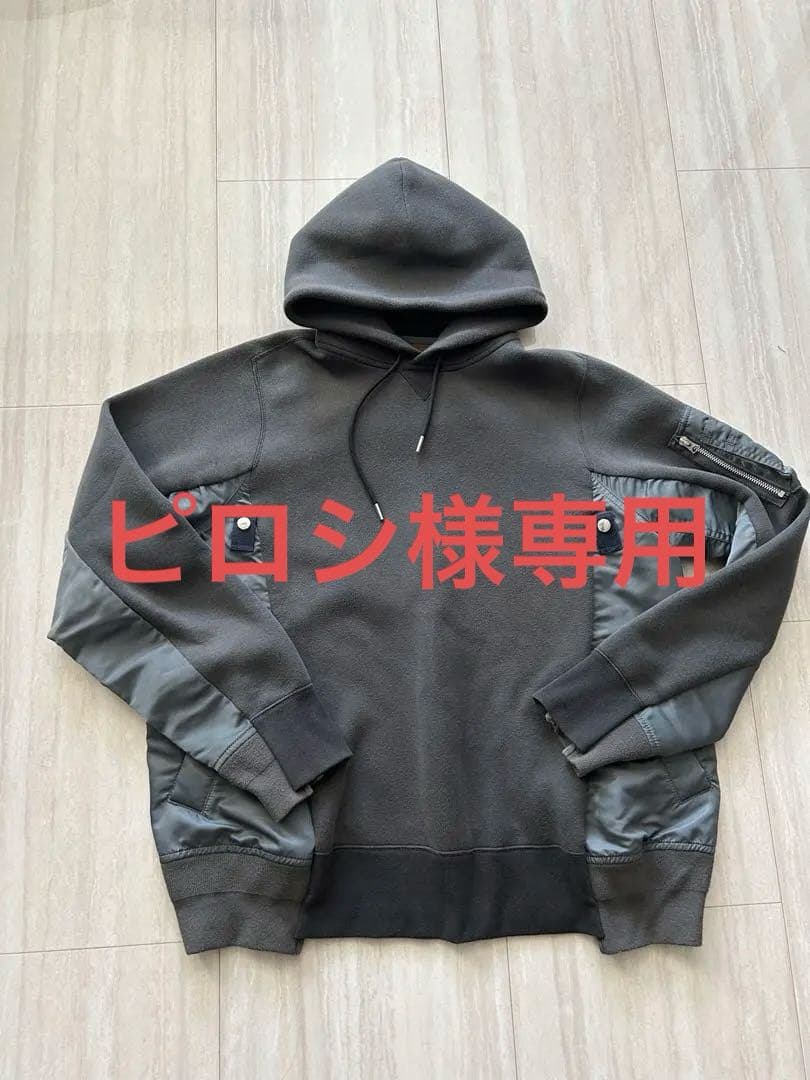 Sacai サカイ　フーディーMA1パーカー グレー 楽天市場】Sacai(サカイ) フーディパーカー アウター ダブル ジップ