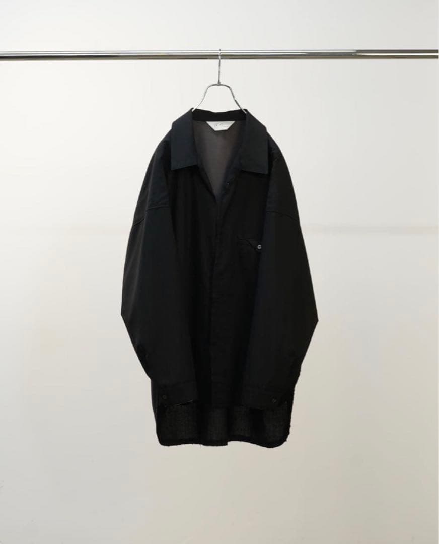 ぽ*ー様 ANCELLM 25AW WASH WOOL LONG SHIRT B