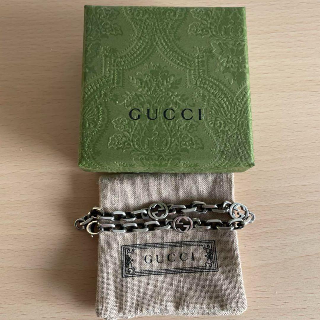 【美品】GUCCI チェーンブレスレット 専用ボックス付き