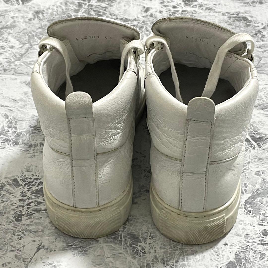 バレンシアガ アリーナ レザーハイカットスニーカー 本革 白 ホワイト