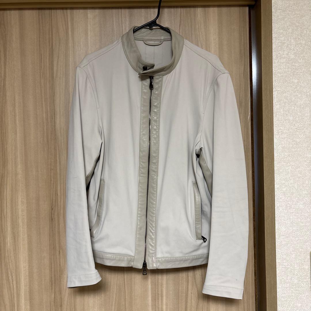 EMMETI シングルライダース ホワイト ラムレザーM