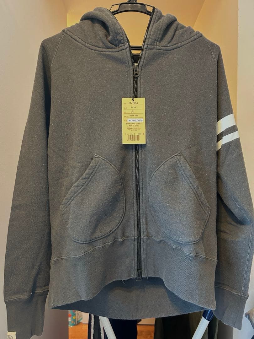 桃太郎ジーンズFROSTED BEARS グレー フルジップパーカー L B