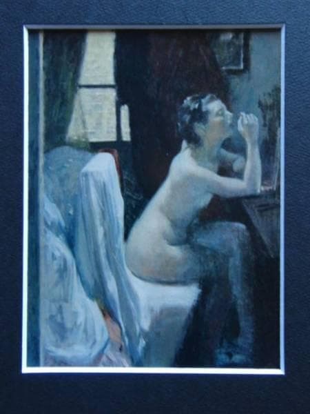 小磯　良平、裸婦、希少な画集より、新品高級額装付、状態良好