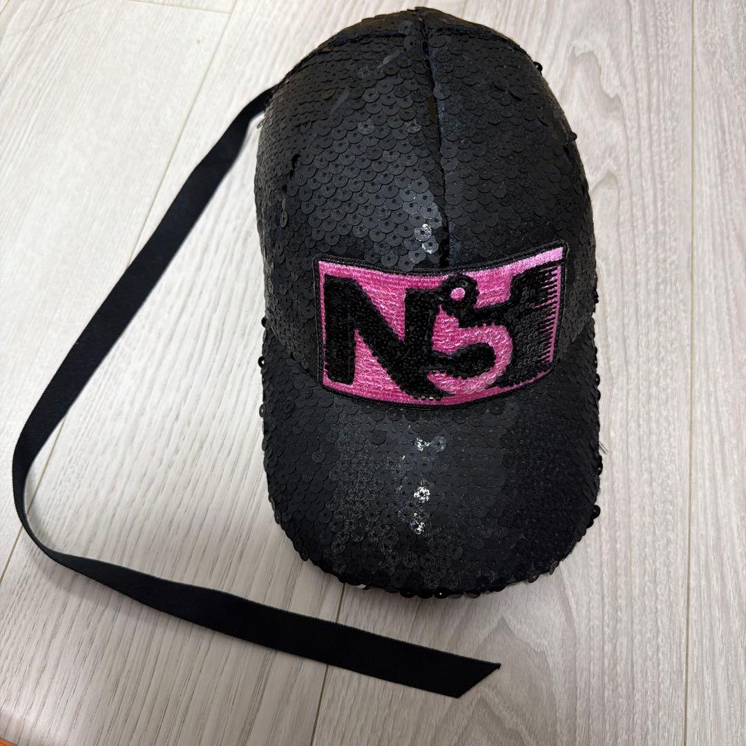 CHANEL スパンコールキャップ 黒